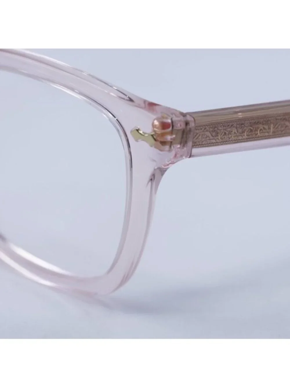 Gucci GG0184O 013 Eyeglasses Transparent Pink 50mm Square Frame